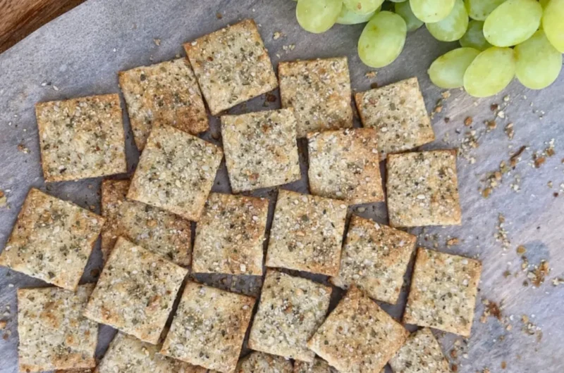 Cheesy Sourdough Discard Crackers (Vegan)